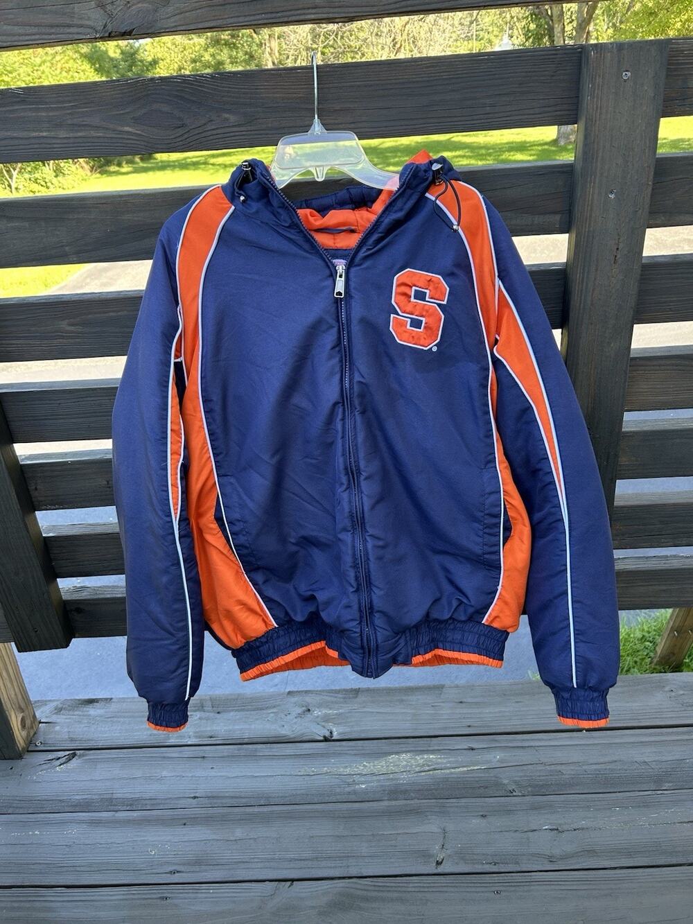 Syracuse University Vintage Hooded Jacket Size XL 90s Licensed Collegiate